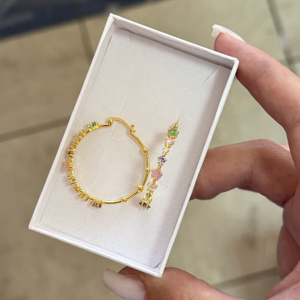 SREBRNE MINDJUŠE RAINBOW HOOPS