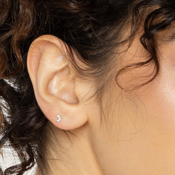 SREBRNI PIRSING MOON - JEDAN KOMAD