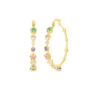 SREBRNE MINDJUŠE RAINBOW HOOPS