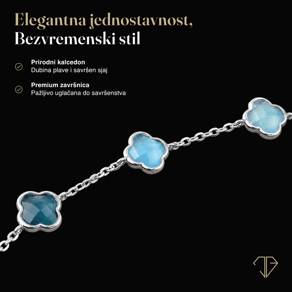 SRERBNA NARUKVICA OCEAN CLOVER
