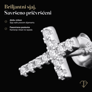 SREBRNE NAUŠNICE MINI CROSS
