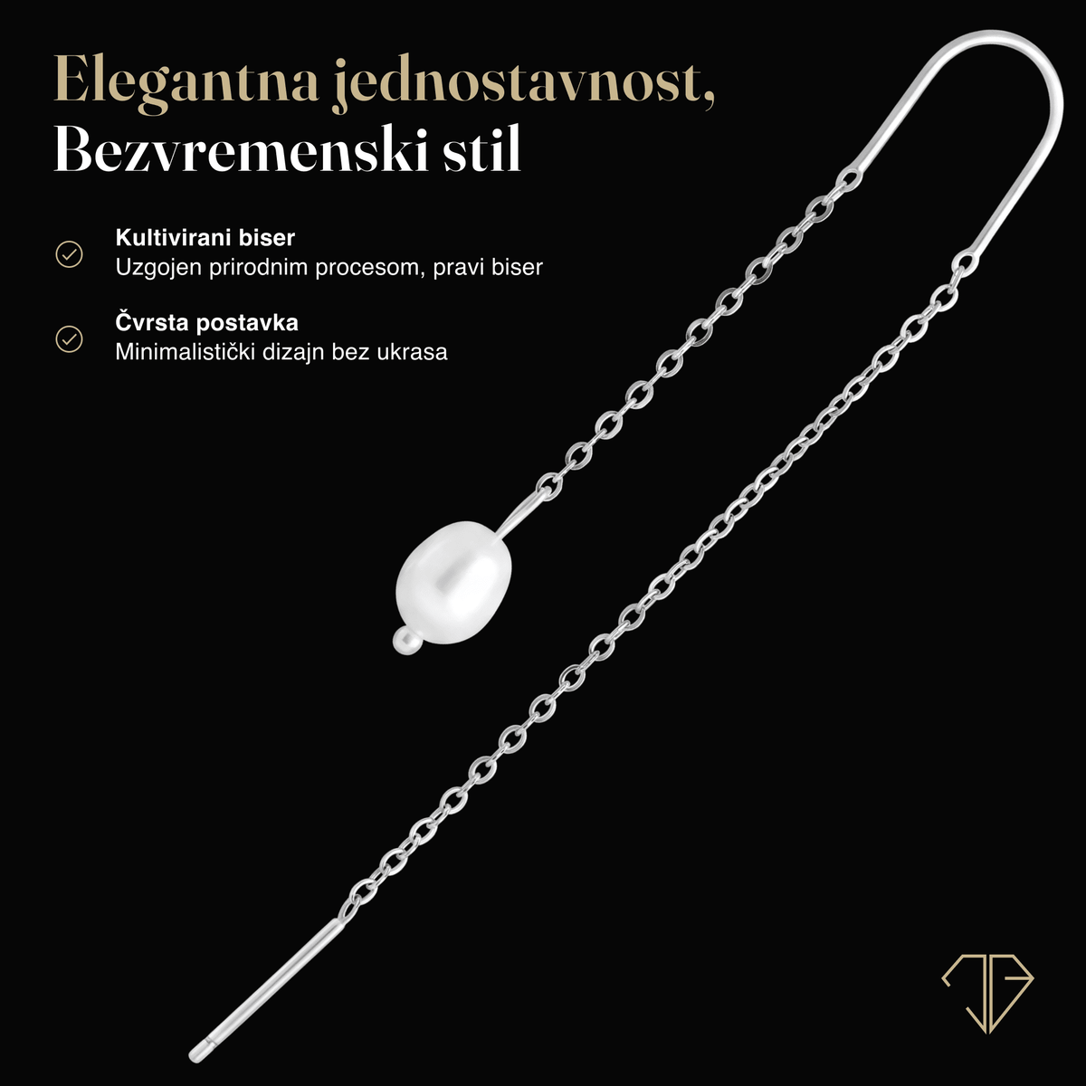 SREBRNE NAUŠNICE FALLING PEARLS