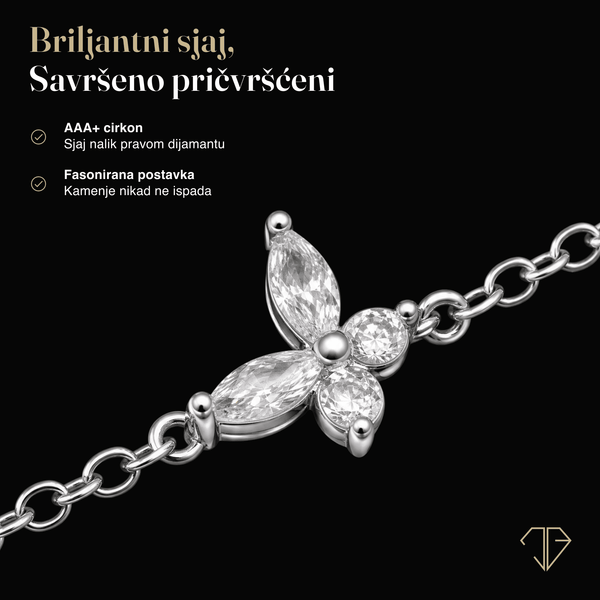 SREBRNA NARUKVICA BUTTERFLY FIORA