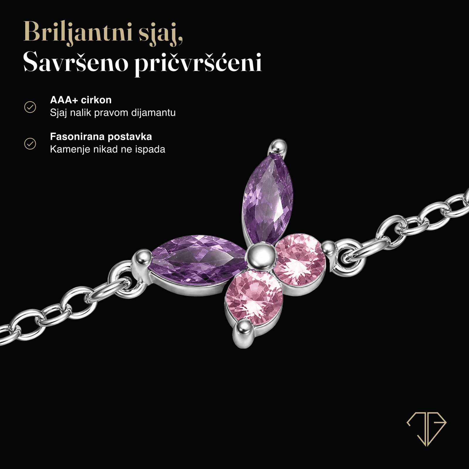 SREBRNA NARUKVICA BUTTERFLY FIORA