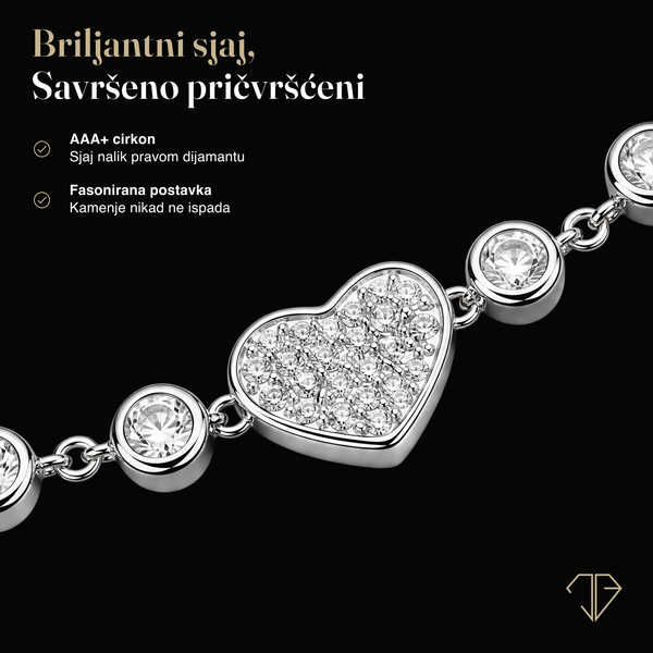 SREBRNA NARUKVICA DOLCE HEART