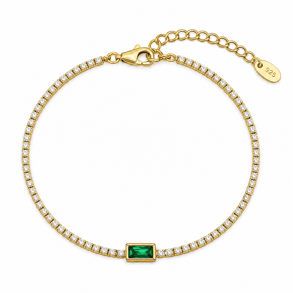 SREBRNA NARUKVICA TENNIS EMERALD