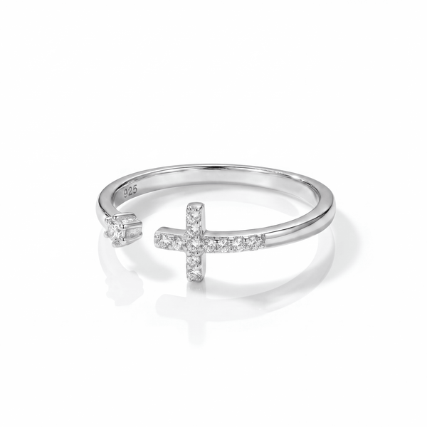 SREBRNI PRSTEN EDGE CROSS
