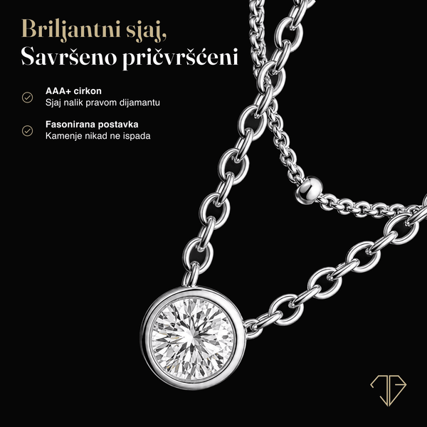 SREBRNA OGRLICA DOUBLE ELEGANCE