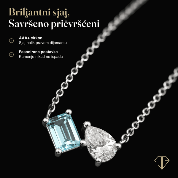 SREBRNA OGRLICA ELEGANT BLUE