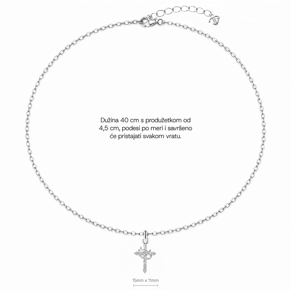 SREBRNA OGRLICA CROSS CROWN