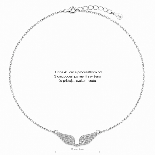 SREBRNA OGRLICA ANGEL WINGS