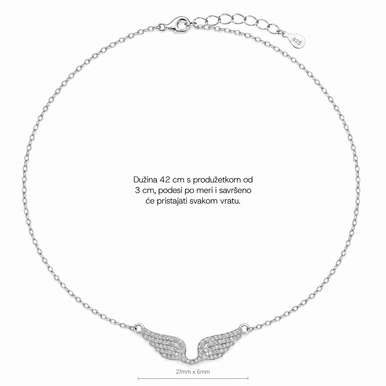 SREBRNA OGRLICA ANGEL WINGS