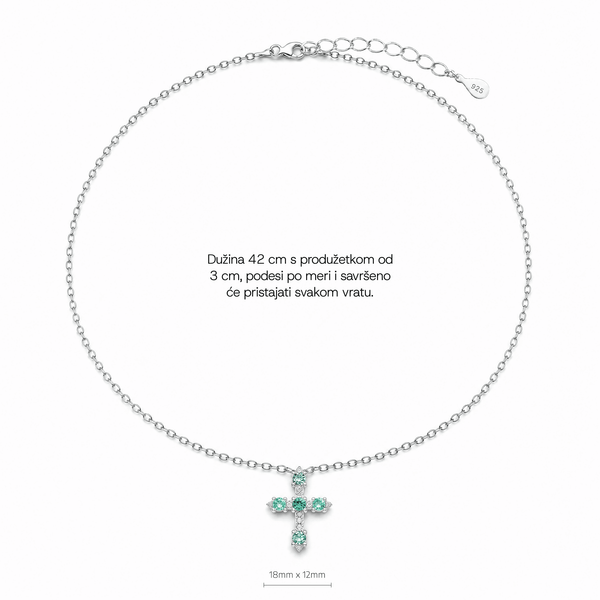 SREBRNA OGRLICA AZURE CROSS