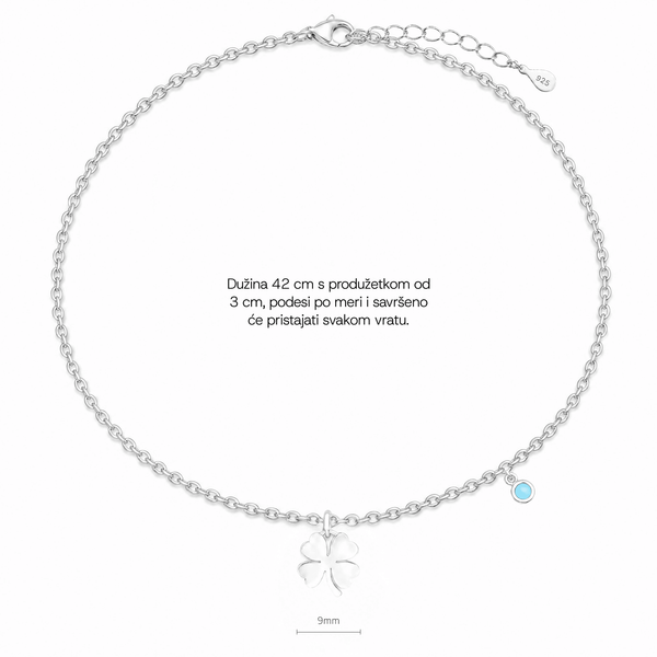 SREBRNA OGRLICA CLOVER CHARM