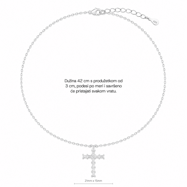 SREBRNA OGRLICA CROSS AMELIE