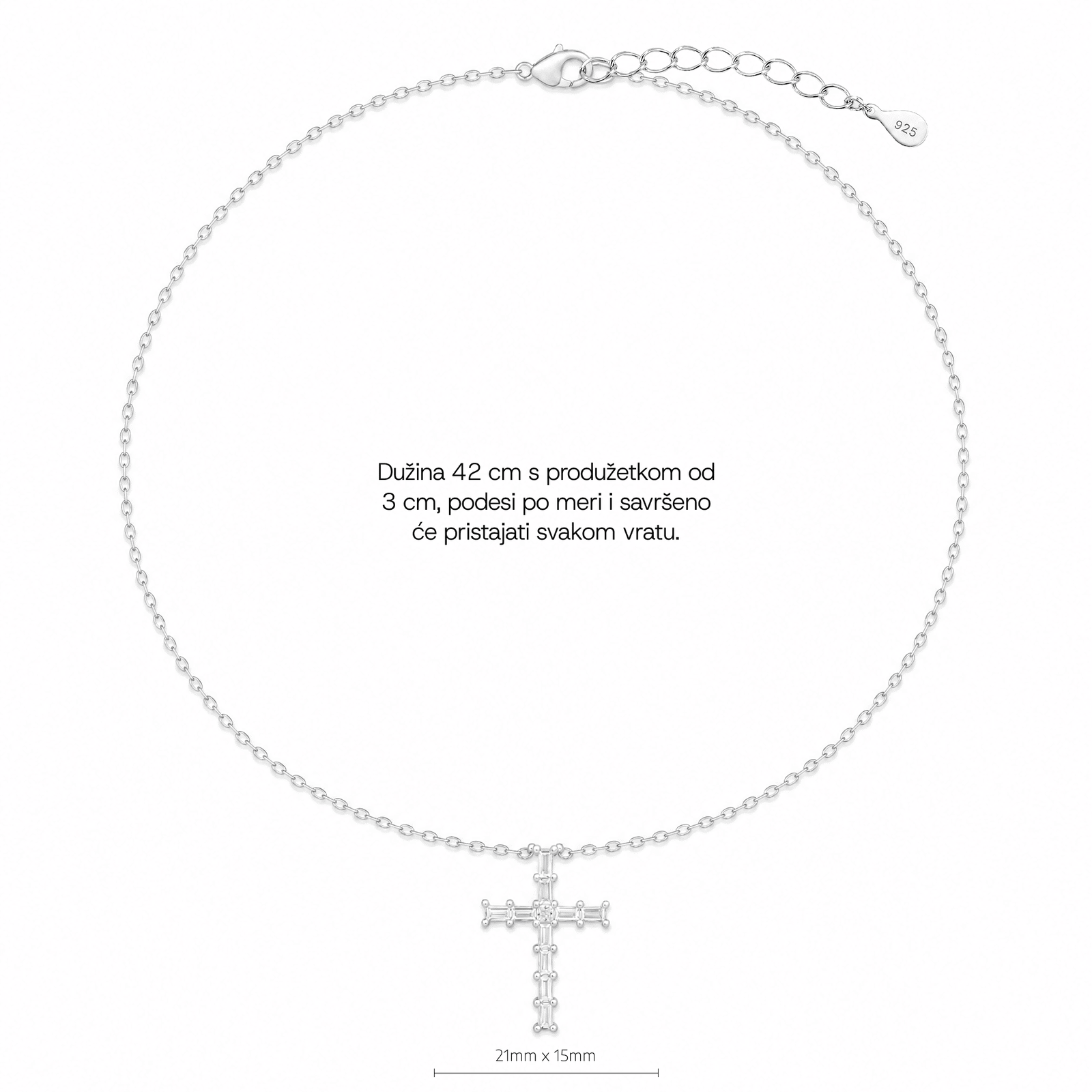 SREBRNA OGRLICA CROSS AMELIE