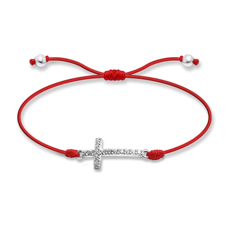 SREBRNA NARUKVICA RED THREAD CROSS