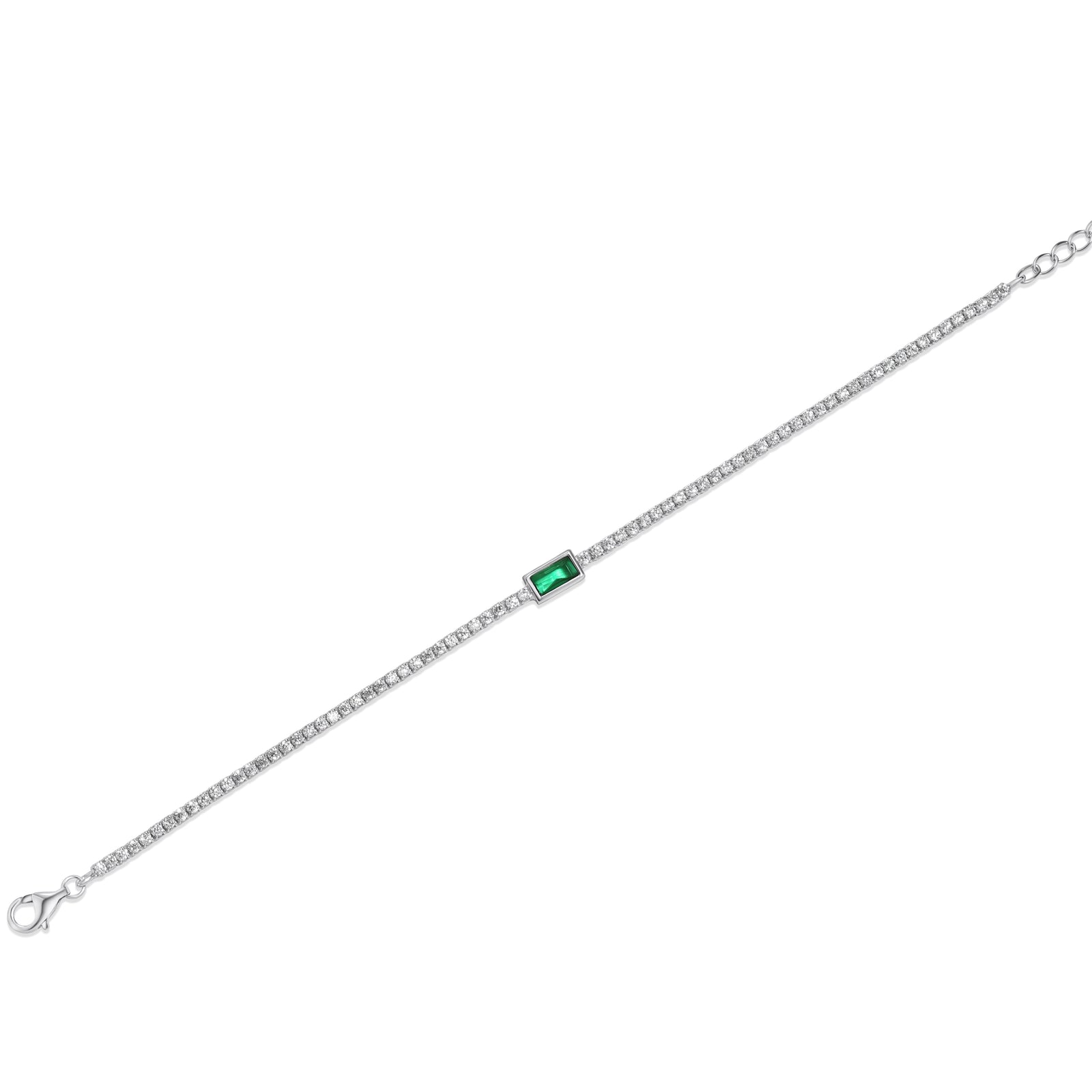 SREBRNA NARUKVICA TENNIS EMERALD
