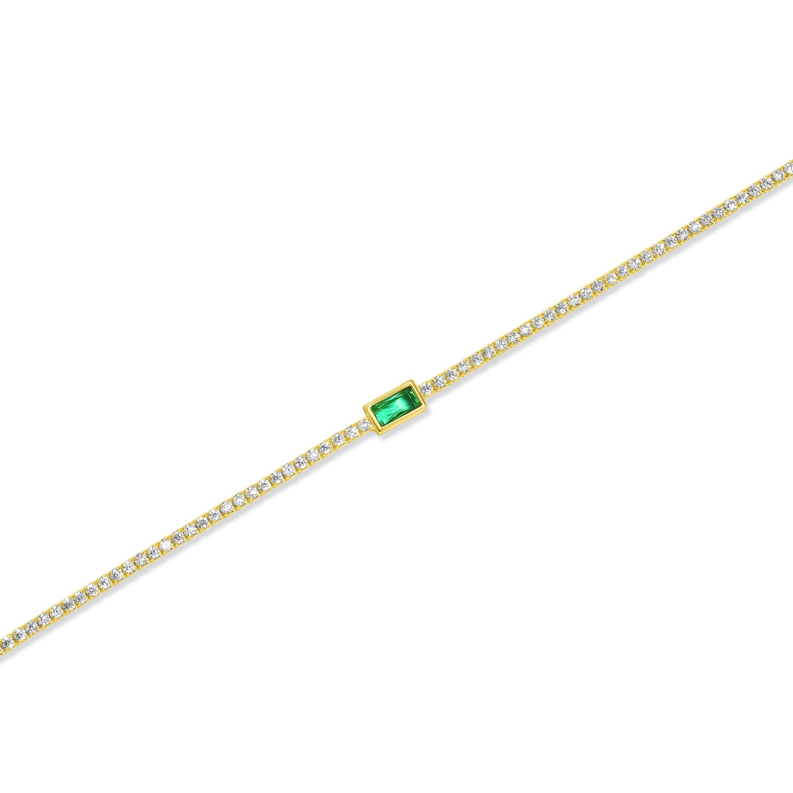 SREBRNA NARUKVICA TENNIS EMERALD